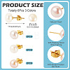 6Pcs 3 Colors Natural Cultured Freshwater Pearl Stud Earrings EJEW-TAC00027-4