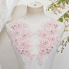 1Pair Flower Shape Polyester & Sequin Embroidery Cloth Iron On Patches DIY-CY0003-82B-4