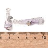 2Pcs Electroplated Natural Quartz Crystal Dyed Copper Wire Wrapped Pendants PALLOY-JF03164-02-3
