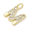 Brass Micro Pave Clear Cubic Zirconia Pendants KK-I476-01G-M-2