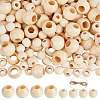 250Pcs 2 Styles Undyed Oil Coated Wooden Beads WOOD-PA0001-54-1