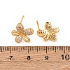 Brass Micro Pave Cubic Zirconia Stud Earrings Findings for Women EJEW-F418-13G-5