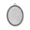 Tibetan Style Alloy Pendant Cabochon Settings X-TIBEP-N003-17AS-1