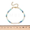 Natural & Synthetic Gemstone & Baroque Pearl Keshi Pearl Beaded Bracelets for Women BJEW-JB13594-4