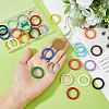 HOBBIESAY 28Pcs 14 Colors Spray Painted Alloy Spring Gate Rings FIND-HY0003-01-3