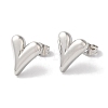 Heart Ion Plating(IP) 304 Stainless Steel Stud Earrings for Women EJEW-L287-039P-1