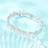304 Stainless Steel Flower Hinged Cuff Bangles for Women SA-CBA45D5-27P-3