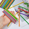 180Pcs 6 Colors Wood Craft Sticks WOOD-FH0002-51-3