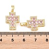Easter Brass Pink Cubic Zirconia Pendants KK-E800-10G-3