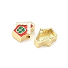 Christmas Brass Enamel Beads KK-I474-G17-2