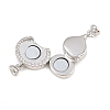 Brass Micro Pave Clear Cubic Zirconia Magnetic Clasps CU-CBA8264-06P-3