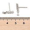 Brass Micro Pave Clear Cubic Zirconia Stud Earrings EJEW-R016-26P-01-5