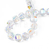 Electroplate Transparent Glass Beads Strands X-EGLA-N002-30-C01-4