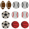 10Pcs 5 Styles Sports Resin & Glass Hotfix Rhinestone DIY-GF0014-27-1