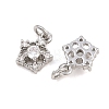 Brass Micro Pave Cubic Zirconia Charms CU-CBAA6E8-05P-02-2