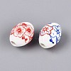 Printed Handmade Porcelain Beads PORC-Q007-13B-3