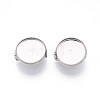 304 Stainless Steel Brooch Cabochon Settings STAS-E547-08A-P-2