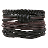 1Bag Mixed Styles Adjustable PU Leather Cord Braided Bracelets for Unisex BJEW-CL0001-47A-1
