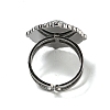 Flat Round 304 Stainless Steel Open Cuff Rings STAS-Z060-11P-4