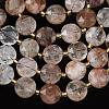 Natural Black Gold Rutilated Quartz Beads Strands G-C116-A182-01-4