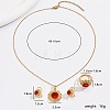 Red Cubic Zirconia Flower Jewelry Set JZ0099-1-4