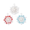 3Pcs Glass Seed Beaded Snowflake Pendants PALLOY-MZ01080-1