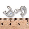 Rack Plating Brass Micro Pave Clear Cubic Zirconia Pendants KK-Z039-19P-3