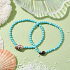 Summer Beach Natural Spiral Shell Bead Bracelets BJEW-JB10313-02-2