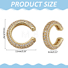 C-Shaped Brass Micro Pave Cubic Zirconia Cuff Earrings EJEW-WH0519-27B-2