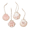 Electroplate Sea Shell Pendant Decorations HJEW-JM04620-2