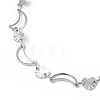 304 Stainless Steel Moon & Heart Link Chain Bracelet for Women BJEW-G669-19P-2