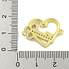 Rack Plating Brass Pave Clear Cubic Zirconia Connector Charms KK-B091-33G-3