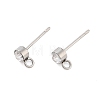 Non-Tarnish 202 Stainless Steel Rhinestone Stud Earring Findings X-STAS-U012-05P-1