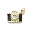 Brass Micro Pave Cubic Zirconia Pendants KK-Q098-36G-A01-1