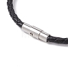 Braided Leather Cord Bracelets BJEW-JB11387-04-4