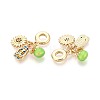 Brass Micro Pave Colorful Cubic Zirconia and Enamel European Dangle Charms KK-T079-80G-2