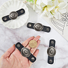 6Pcs Alloy with Imitation Leather Scarf Clips AJEW-CL0004-82A-3