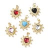 Heart Brass Pendants KK-D426-16G-1