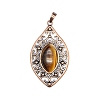 Retro Hollow Natural Tiger Eye Pendants PW-WGEF371-01-1