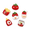 Tomato Opaque Resin Cabochons RESI-C076-01-1