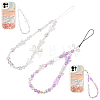 WR0001 2Pcs 2 Style Bowknot Pearl Beaded Mobile Phone Straps AJEW-WR0001-55-1