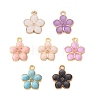 Light Gold Plated Alloy Enamel Pendants ENAM-R136-17-1