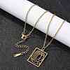 304 Stainless Steel Necklace LS-NJEW-D330-01G-03-4