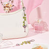 2Pcs Alloy Rhinestone Wine Glass Charm with K9 Glass Bead Keychains KEYC-OC00010-4