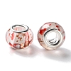 Transparent Two-Color Brass Cores Acrylic European Beads OACR-M024-05S-06-2