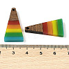 Pride Rainbow Theme Resin & Walnut Wood Pendants WOOD-K012-10C-3