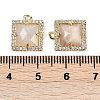 Natural Moonstone Faceted Square Charms G-I375-06G-03-3