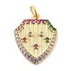 Rack Plating Brass Micro Pave Cubic Zirconia Pendants KK-Z071-78G-1