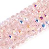Electroplate Transparent Glass Beads Strands EGLA-N022-04A-D14-1