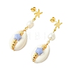 Natural Cultured Freshwater Pearl Stud Dangle Earrings for Women EJEW-JE07276-4